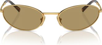 Prada 0pr A59s Oval Gold-Toned Metal Frame Sunglasses