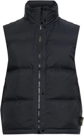 Stone Island Gewatteerd vest met opstaande kraag - Heren - Bodywarmers - Blauw - L - Leer - Jassen