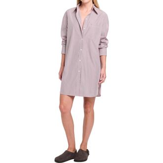 TWP Big Joe Stripe Shirtdress in White /Wine at Nordstrom, Size Xx-Small