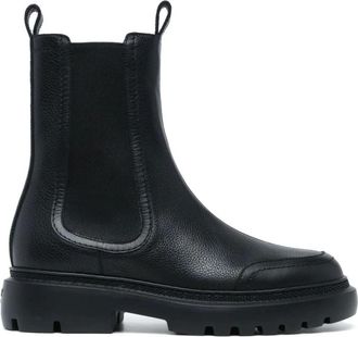 Bally Ginny Flat Calf Grained Boots - Dames - Chelseaboots - Zwart - 36 EU - Leer - Schoenen