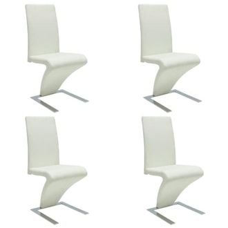vidaXL Sillas De Comedor 4 Unidades Cuero Sint&eacute;tico Blanco Vidaxl