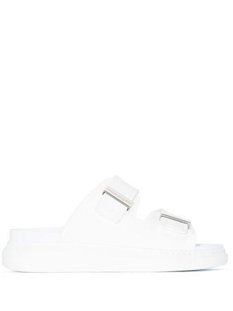 Alexander McQueen Sandali con suola piatta - Bianco