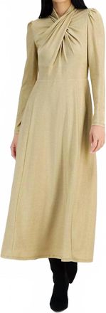 Rachel Roy Harland Faux-Wrap Metallic-Threaded Midi Dress In Gold
