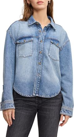 Good American Structured Denim Shirt in Indigo901 at Nordstrom Rack, Size X-Small