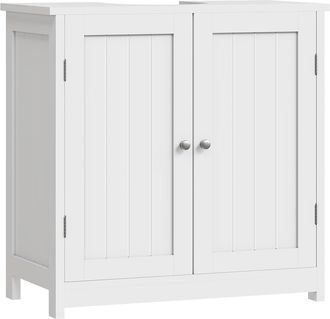 Woltu Woltu Mueble Para Debajo Del Lavabo Madera 2 Puertas Para Cuarto De Ba&ntilde;o 60x60x30cm Blanco