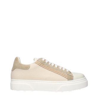 Eleventy Elfzig Frauens Stoff-Sneaker Beige