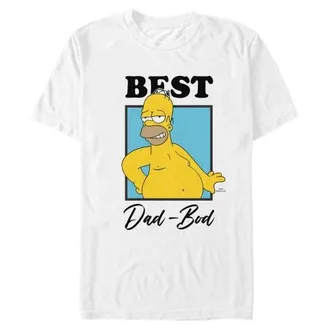 The Simpsons Mens The Simpsons Best Dad Bod Graphic T-Shirt in White at Nordstrom, Size Xxx-Large