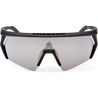 adidas 00mm Shield Sunglasses in Matte Black /Brown Mirror at Nordstrom