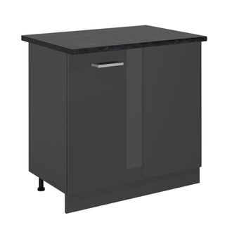 Vicco Armario De Esquina R-line, Antracita Alto Brillo, 86 Cm, Et Antracita