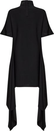 Alaia Womens T-Shirt Mini Dress Asymmetric Black Viscose