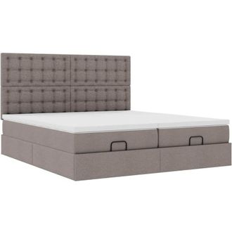 vidaXL Estructura De Cama Otomana Colchones Tela Gris Pardo 180x200 Cm Vidaxl