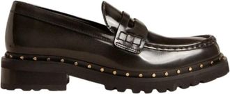 Golden Goose Zwarte Leren Moccasin met Noppen - Dames - Loafers - Zwart - 37 EU - Leer - Schoenen