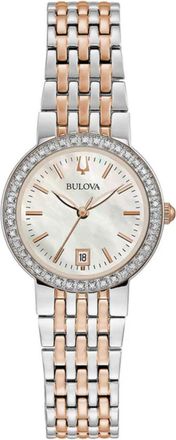 Bulova Womens Diamond White Dial Watch