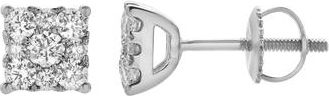 LuvMyJewelry Nova 14K White Gold Cluster Lab Grown Diamond Unisex Earrings - 0.5 Cts at Nordstrom