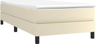 vidaXL Estructura de cama sin colchón cuero sintético crema 90x190 cm Vidaxl