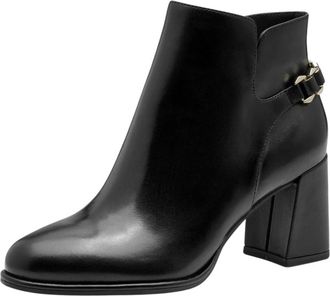 Tamaris Bootie - Dames - Laarzen met Hak - Zwart - 40 EU - Leer - Schoenen