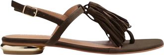 Gioseppo Suede Fringe Sandal - Dames - Sandalen - Bruin - 36 EU - Leer - Schoenen