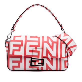 Fendi Pre-owned Fendi Marc Jacobs Nappa Vitello King Logo Print Phone Baguette Satchel Ladies 8BR600 AMWQ 229 0501