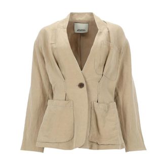 Isabel Marant Soraya Jas - Dames - Jassen - Beige - Maat: XS Linnen