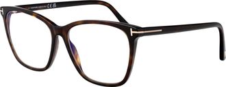 Tom Ford FT5762-B Rounded Acetate Eyeglasses - Havana