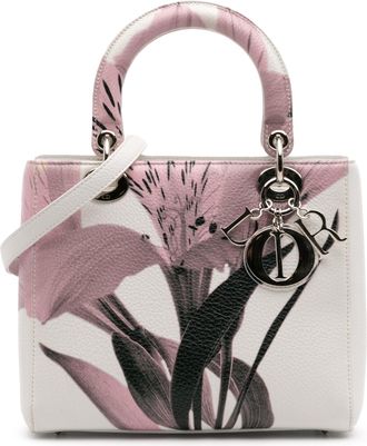 Dior Pre-owned Womens Lady Floral Handbag - White Leather - One Size