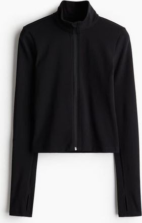 H&M Zip-through Sports Jacket With Softmove in Black at Nordstrom, Size X-Large