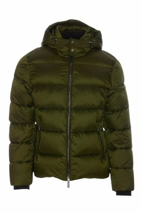 Moorer Mens Brett-Sh Hooded Down Jacket In Green