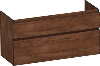 Marcel Breuer Delight Edge wastafelonderkast 120 2 softclose lades - greeploos - 1 sifon uitsparing - Forest Cacao