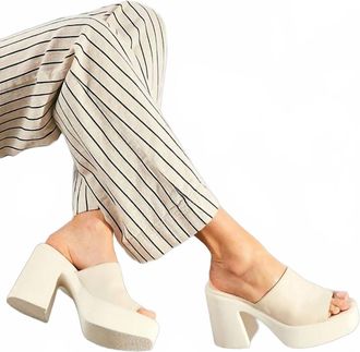Free People Womens Zoe Platform Heels In White