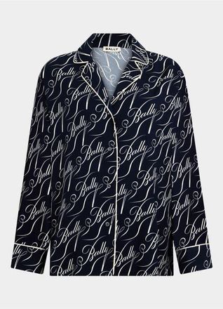 Bally Christmas Capsule Shirt in Blue at Nordstrom, Size Medium Eu