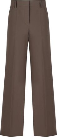 Philosophy di Lorenzo Serafini Wijde pijpen broek met achterzakken - Dames - Wijde Broeken - Bruin - M - Polyester - Broeken