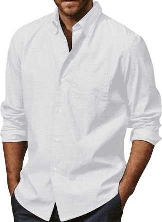 Generic Mens Shirt Long Sleeve Wedding Mens Button Up Shirts Long Sleeve Formal Work Shirt Regular Fit Dress Shirts Ideal For Work, Office, Party, Or Daily Ou