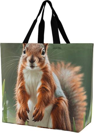 Generic Cute Squirrels Carry Bag Durable Shopping Bag Foldable Shoulder Bags For Daily Use College Camping