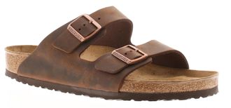 Birkenstock Womens Unisex Flat Sandals Arizona Buckle Fastening brown Leather - Size UK 10.5