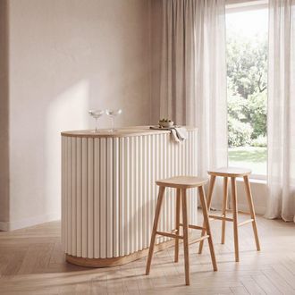 Maisons du monde Mueble bar bicolor con troncos blanco
