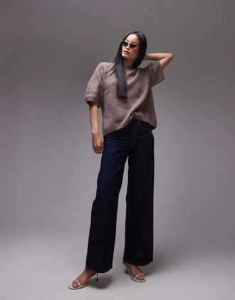 Arket Cloud low rise baggy wide leg jeans in dark wash blue