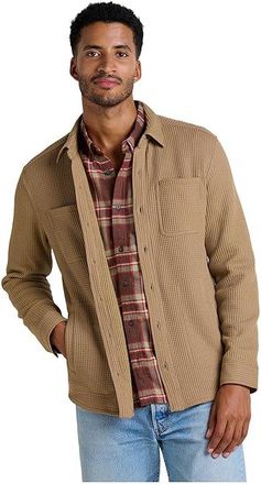Toad&Co Bitterroot Long Sleeve Shirt Jacket Mens T Shirt Honey Brown : XL, Elastane/Polyester