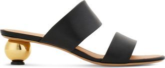 Ferragamo Sculptural Black Goat Leather Sandals