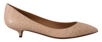 Dolce & Gabbana Beige Leren Kitten Heel Pumps Dames Schoenen
