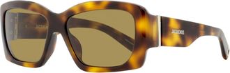 Jacquemus Womens Croisiere Rectangular Sunglasses JAC60S 003 Tortoise 56mm