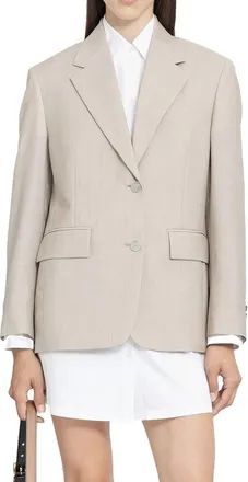 Prada Womens Beige Mohair Blazer Clothing