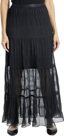 Max Studio Smocked Georgette Maxi Skirt
