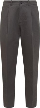Department Five Grey Tapered Pleated Pants