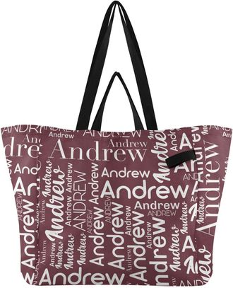 Generic Custom Dark Red pattern Reusable Canvas Tote Bag, Heavy Duty Grocery Shopping Bag with Large Capacity Double Handles Hard Bottom Work Groceries Travel