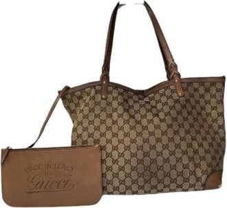 Gucci Pre-owned Tote Bags, female, Beige, Size: ONE SIZE Pre-owned Leather Tote Bag