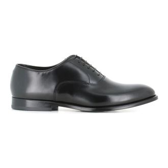 Doucal's Zwarte leren Oxford veterschoenen - Heren - Nette schoenen - Zwart - 42 1/2 EU - Leer - Schoenen