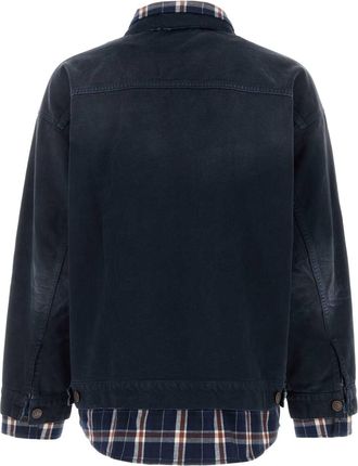 Balenciaga Mens Shirt Denim Jacket Navy Cotton Polyester