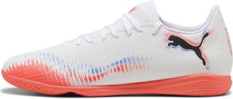 Puma Puma Mens Future 8 Play Indoor Training Soccer Shoes, Puma White-Puma Black-Glowing Red, 14