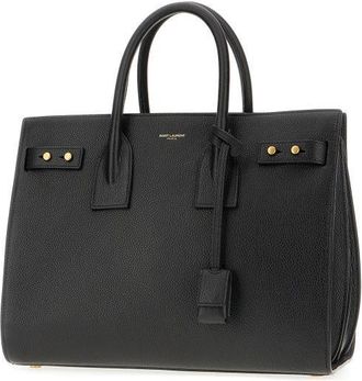 Saint Laurent Womens Sac De Jour Top Handle Bag Black Calf Leather
