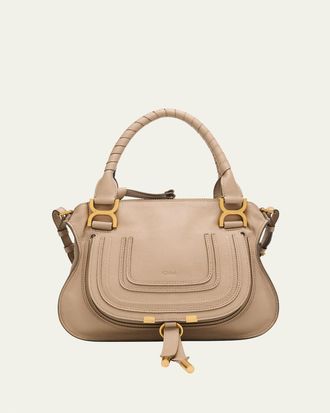 Chlo&eacute; Marcie Small Satchel Bag in Grained Calfskin